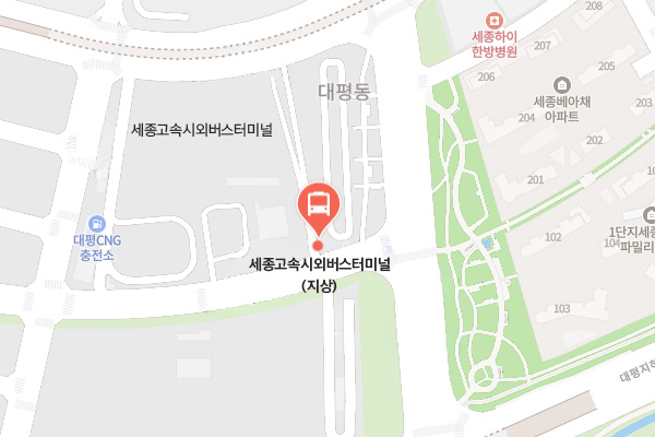 세종고속시외버스터미널 정류장 위치
